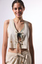 Stone Color Boho Linen Top