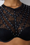 Shinny Lace Lace Long Sleeve Black Croplet - 4