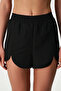 Schwarze Badeshorts mit Schlitz