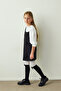 Girl's Pretty Ribbon Black Pantyhose - 2