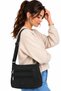 Water Resistant Fabric Shoulder Crossbody Bag 4120 Black - 3