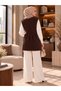 Buttoned Women's Beard Soft Knitwear Vest 80 cm - 5