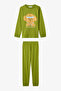 Boy's Fat Green Runner Dog Long Sleeve 2-Piece Pajama Set - 3