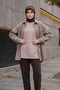 Winter Hijab Cap with Removable Visor, Brown, B-82O - 4