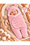 0-6 Months Pink Fiber Inside and Ears on the Outside Baby Girl Swaddle Plush Welsoft Fabric Newborn Hospital Release Sleeping Bag