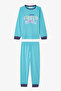 Boy's Juggler Slogan Printed Cotton Long Sleeve 2-Piece Pajama Set - 5
