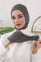 Winter Hijab Cap with Removable Visor, Anthracite, B-82O - 5