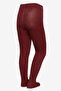 Girl's Pretty Knit Wine Color Pantyhose - 4