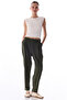 Khaki Pleated High Waist Parachute Pants - 2