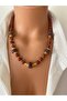 Natural Stone Red Brown Jasper Stone Nepal Bead Detail Design Necklace - 2