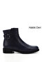 Women's Navy Blue Antique Zippered Rubber Sole Genuine Leather Boots