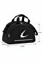Black Two-Compartment Long Strap Unisex Medium-Sized Travel Fitness and Sports Bag - 7