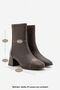 Women's Heeled Boots with Blunt Toe and Back Zipper, Nayis Brown - 8