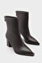 Lizzie Pointed Toe Thick Heeled Women's Stylish Boots with Back Zipper
