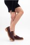 Women's Simple and Stylish Design Serrated Sole Brown Suede Loafer Shoes Moccasin - 4