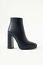 Women's Genuine Leather Platform Boots Navy Blue - 2