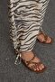 Zebra Patterned Trousers with Tie at the Waist and Cuffs - 8
