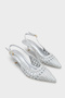 Laurie Knitted Pointed Toe Mid-Heel Open-Back Women's Shoes - 2
