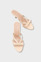 Vivia Pointed Toe Stoned Buckle Satin Medium Heeled Stylish Women's Slippers - 5