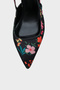 Rebeca Open-Back Pointed-Toe High-Heeled Floral Print Women's Shoes - 2