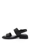 Women's Black Buckle-Strapped Genuine Leather Sandals - 5