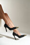Olivia Stoned Pointed Metal Toe Medium Heeled Satin Evening Dress Stiletto