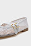 June Buckle Double Strap Mesh Round Toe Flat Heeled Casual Women's Ballerinas - 3
