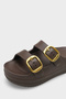 Nicki Eva Double Buckled Wedge Sole Women's Slipper - 2