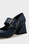 Roda Pointed Toe Medium Heeled Metal Buckle Women's Shoes - 3