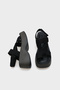 Doris Stone Buckle Suede Wedge Heeled Women's Slippers - 5