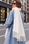 Soft Feel Women's Scarf – Soft Textured Wide Oversized Tassel Shoulder Shawl - 3