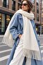 Soft Feel Women's Scarf – Soft Textured Wide Oversized Tassel Shoulder Shawl