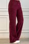 Elastic Waist Velvet Wide Leg Trousers