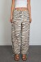Zebra Patterned Trousers with Tie at the Waist and Cuffs - 5