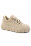 Bt 600 Beige Suede High Sole Men's Casual Sneaker
