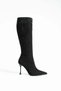 Women's Genuine Leather Stone Detailed Boots Black Suede - 2