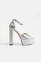 Women's Genuine Leather Platform Shoes Silver - 2