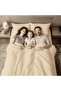 6 pcs Striped Duvet Cover Set King Size 220x240 Bedding Set – 1 Fitted Sheet, 1 Quilt Cover, 4 Pillowcases, Cream - 3