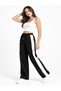 Relax Time Women's Oversize Elastic Waist Side Pockets Wide Leg Sweatpants Comfortable Fit Casual Style Black - 2