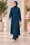 Women's tunic knitwear set with fisherman neckline, striped, and camisole details - 4