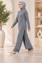 Women's tunic knitwear set with fisherman neckline, striped, and camisole details - 7