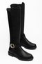 Women's Black Boots Made of Diving Fabric, Knee-High, with Buckle, Stylish and Comfortable K401 - 2