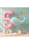 Cute Green Whale 5th Birthday Balloon Set, Sea and Ocean Creatures Theme Balloons and Pink Number Balloons
