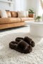 Women's Bitter Brown Extra Soft Furry Slippers 3cm Bynd01 - 6
