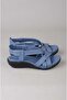 Zyn 9038 genuine leather women's anatomical sandal blue - 4