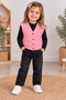 Girl's Knitted Vest with Checkered Pattern