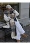 Black Square Patterned Tasseled Thick Warm Stylish Winter Scarf Sal1292