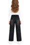 Girl's Black Denim Trousers with Pipe Leg and Front Pocket Detail 2204 - 2