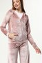 Stoneless Pink Wide Leg Velvet Suit - 2