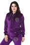 Women's Stoned Wide-Leg Velvet Tracksuit Set - 2